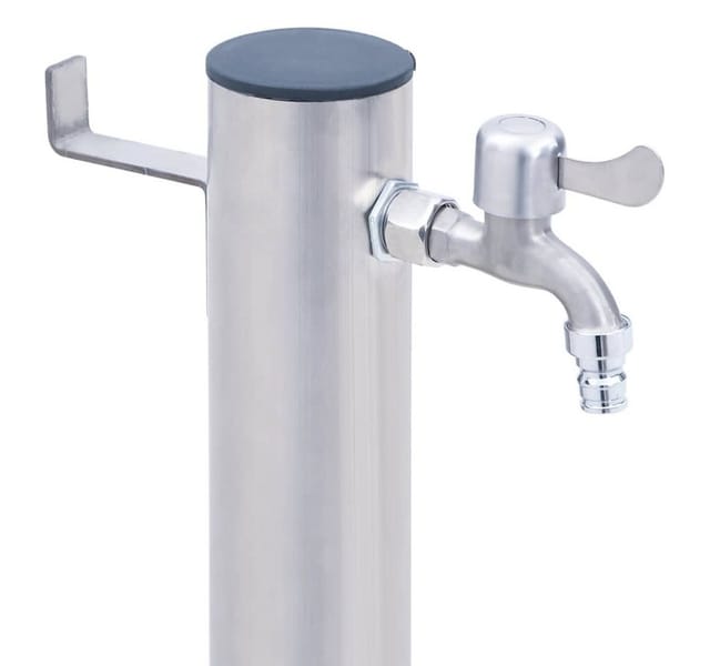 Wassersäule für den Garten 40 cm Edelstahl Rund Vidaxl