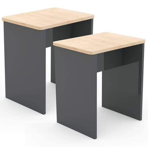 2er Set Sitzhocker Beistelltisch Esal
