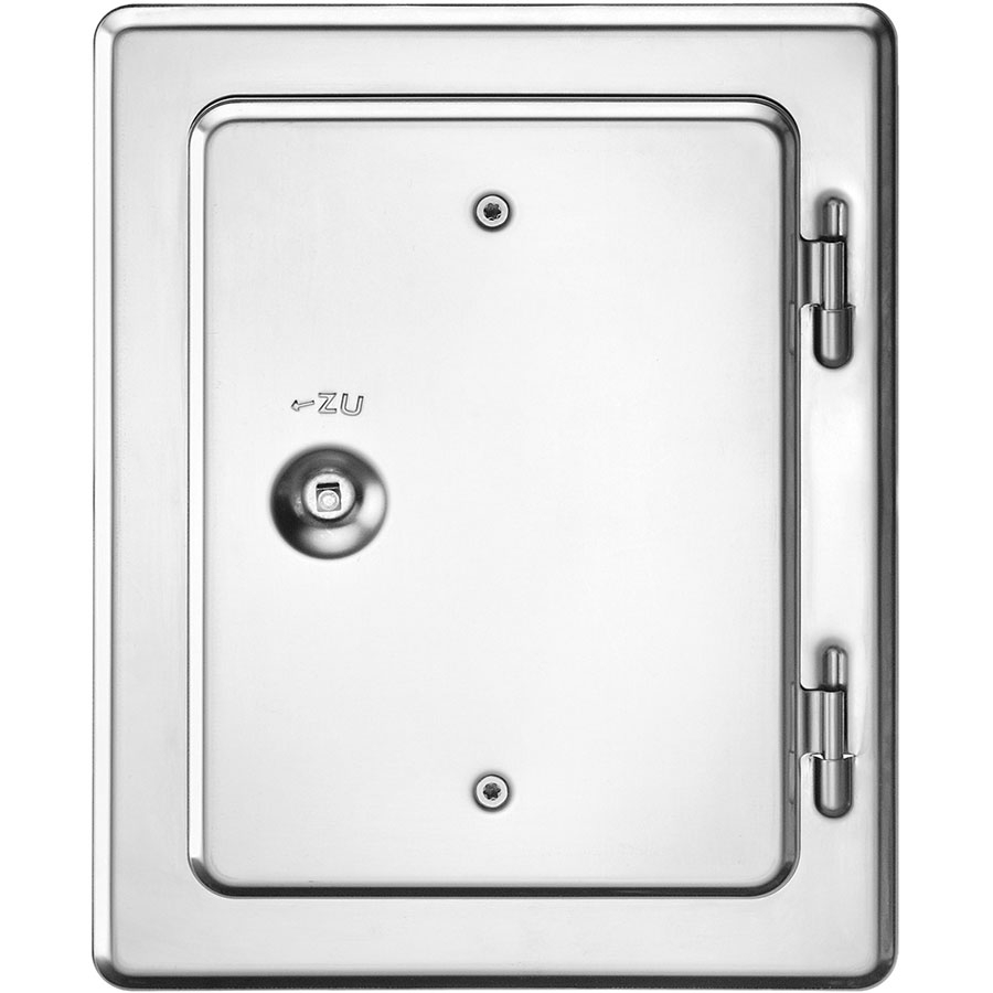 Kamintür Edelstahl V2A, mit Vierkantverschluss
