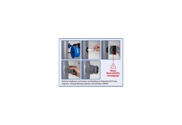 Schraub-Abzweig DN110/50 grau, 21050AZ - Airfit