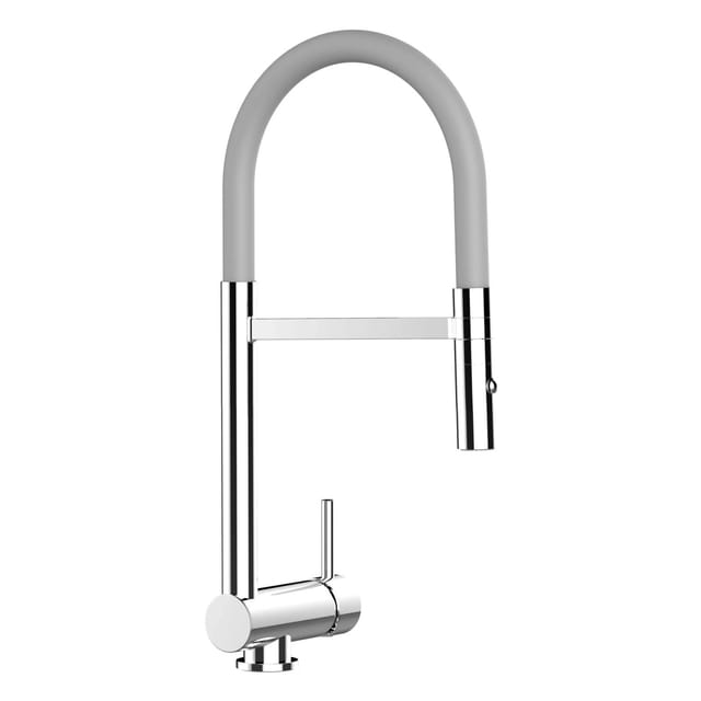 Unterfenster Wasserhahn Vorfenster Umklappbar 6 cm Verchromt Kuechenarmatur mit Grau 360 schwenkbarem Auslauf und abnehmbare 2 strahl Handbrause