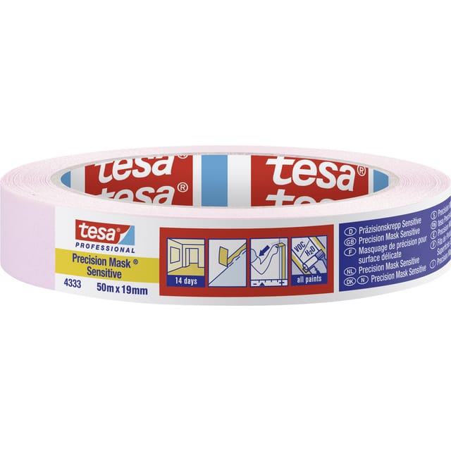 Tesa - precision sensitive 04333-00017-02 Kreppband Präzisionskrepp® Hellrosa (l x b) 50 m x 19 mm 1 s