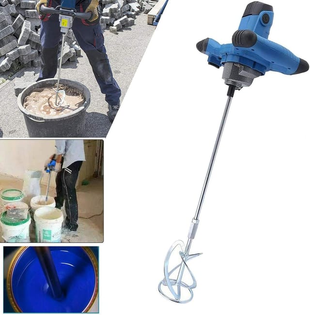 Rührwerk Mit Starken 2600w – Farb-mörtelrührer Betonrührer – Robustes 6-gang-metallgetriebe – Mit Großem Rührquirl Ø 120mm Und Ergonomischem Griff - Rührwerk Handrührwerk - Dayplus
