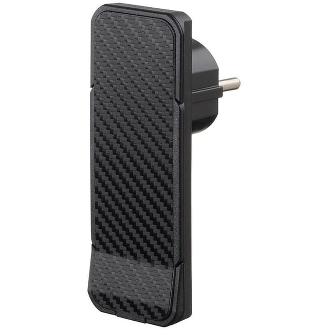 NVB - 104878 Schutzkontakt-Flachstecker 230 v Schwarz, Carbon IP20