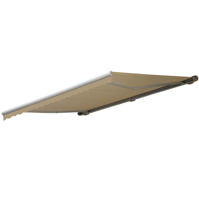 Neuwertig] Elektrische Kassetten-Markise HHG 303, Vollkassette Volant 4,5x3m Polyester Creme