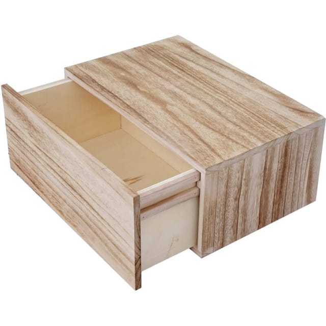 HHG - neuwertig] Wandregal 403, Schubladen-Regal, Shabby-Look Vintage, 21x46x30cm naturbraun
