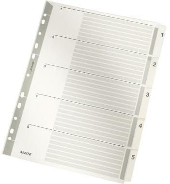 Leitz - Zahlenregister din A4 160g/m² 1-5 Karton grau din A4 160g/m² 1-5 Karton grau