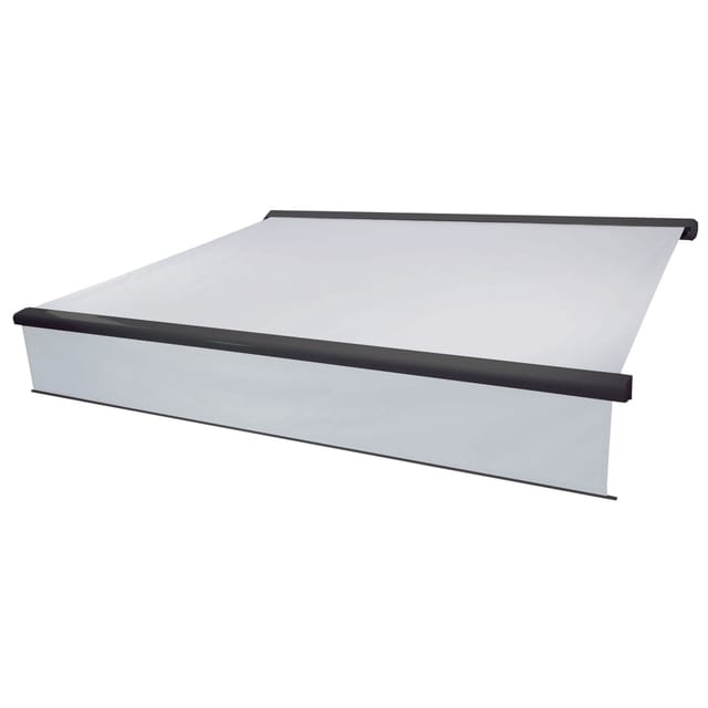 [NEUWERTIG] Elektrische Vollkassetten-Markise HHG-606, 4,5x3m ausfahrbarer Volant Acryl Creme, anthrazit