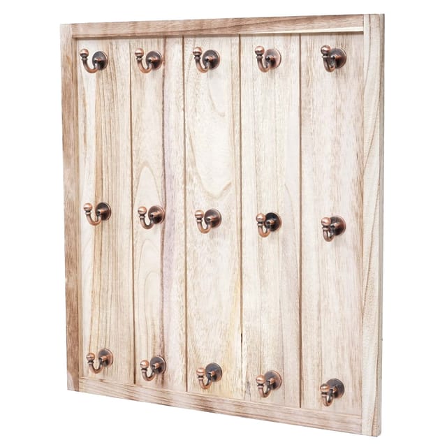Neuwertig] Tassenhalter Monaco, Hängeregal Tassenbrett Wandboard, Shabby-Look Vintage 50x45x5cm natur