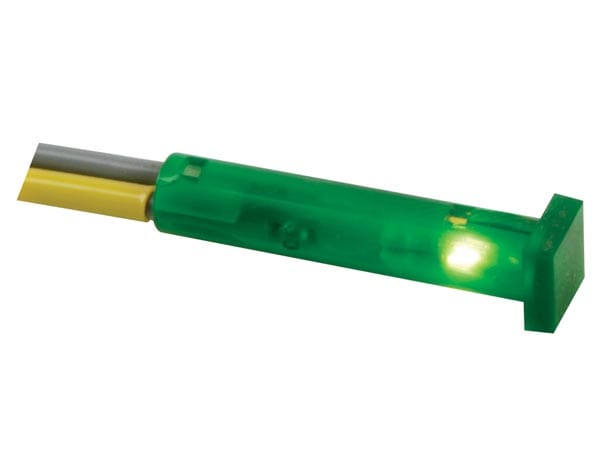 Viereckige 7 x 7mm led-signalleuchte 12V grün