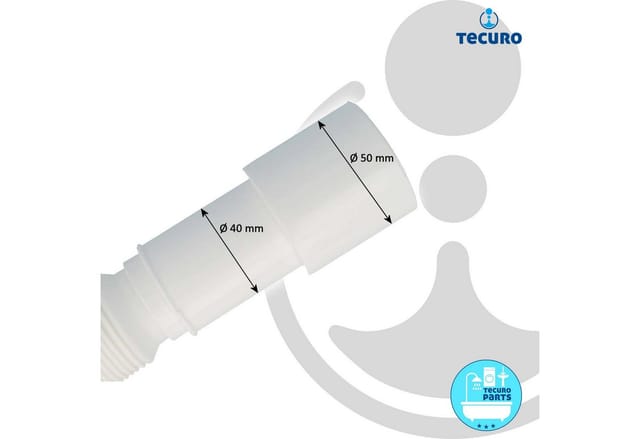 tecuro flexibler Spülen-Ablaufschlauch, ausziehbar bis 850 mm
