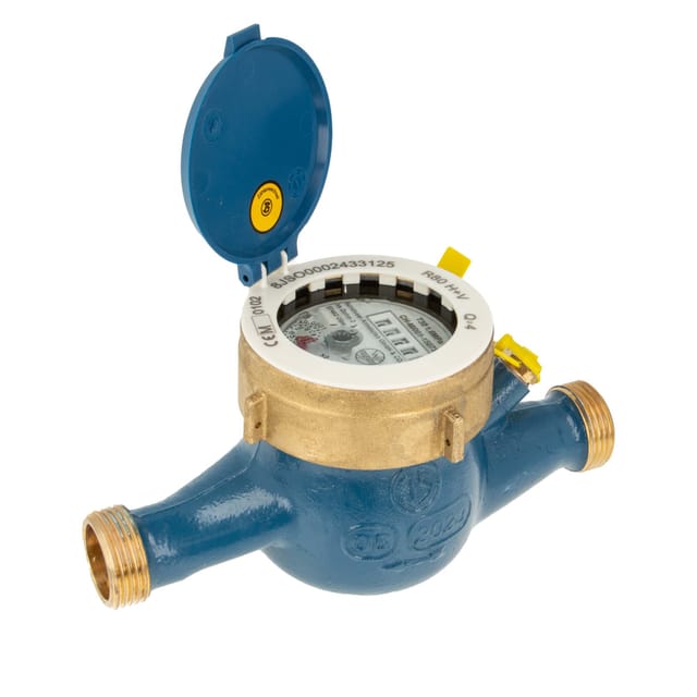 Schlösser Armaturen - js Hauswasserzähler mnr 3/4 Zoll dn 20 Q3=4, R80, Baulänge 190 mm