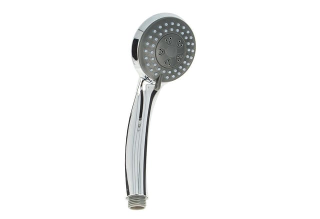 Tecuro - Komfort-Handbrause ø 70 mm, mit 3-Funktionen und Antikalknoppen, verchromt
