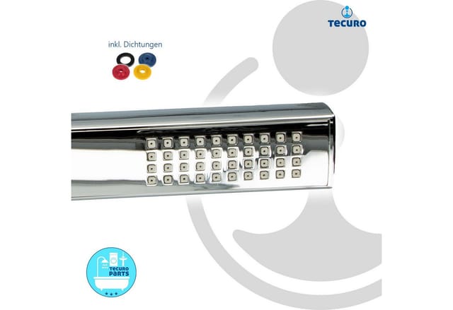 Tecuro - design - Stabhandbrause ew-036 mit Antikalkdüsen, 1-strahlig, Kunststoff verchromt