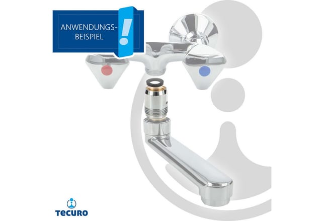 Tecuro - Aufnahme Adapter für Ausläufe an Armaturen, 1/2 ig x 3/4 ag