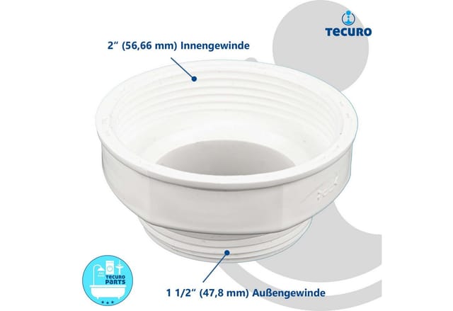 Reduzierstück für Siphon-Ablauf 2 ig x 1 1/2 ag - Tecuro