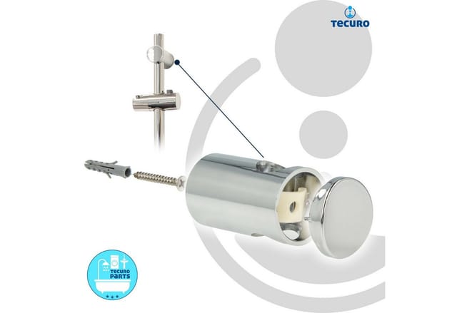 Tecuro - Brausestange 115 cm Wandstange sun - mit variablen Wandbefestigungen, verchromt