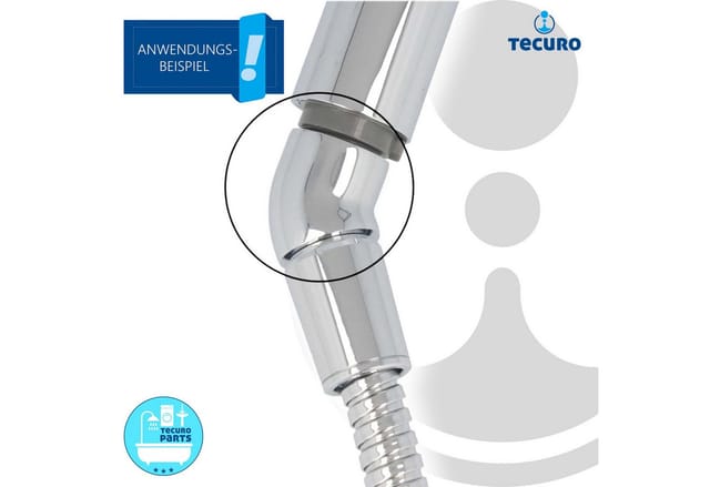 tecuro Winkelstück für Handbrausen 1/2 x 1/2 x 50° Neigung - Messing verchromt