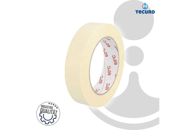 Kreppband 225, flachgekrepptes Papierklebeband 25 mm x 50 m - Tecuro