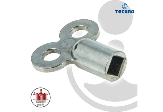 Tecuro - Metall-Heizkörper-Entlüftungsschlüssel, 4-Kant mit 5 mm, lange Ausführung