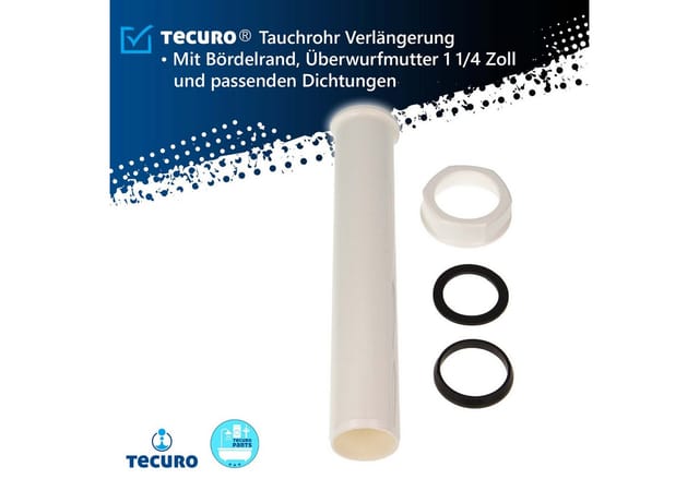 Tecuro - Verstellrohr Tauchrohr Verlängerung 200 mm für Geruchsverschluss