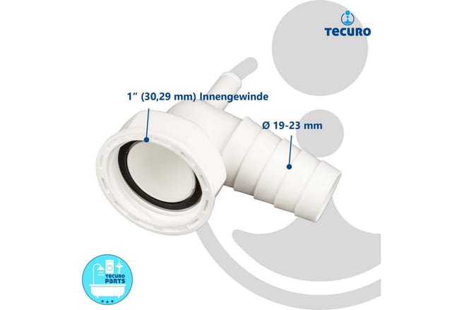 90° Geräteanschlusstülle mit Kondensatanschluss ø 8 mm - Tecuro