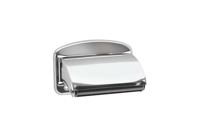 Papierrollenhalter Edelstahl poliert mit Deckel - Tecuro