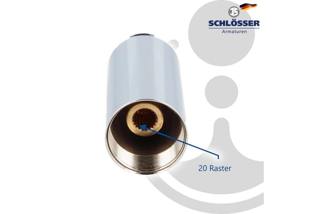 Schlösser Armaturen - js Verlängerung 95 mm für UP-Ventil, Messing verchromt
