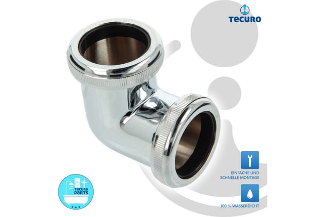 Tecuro - Winkel/Kupplung zum Verbinden von ø 32 mm Siphonrohren Tauchrohren