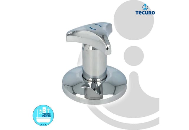 Hahnoberteil Sanitäroberteil 1/2 Zoll, mit Griff und Rosette, für Unterputz-Ventile - blau - Tecuro