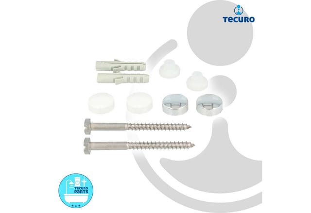 Tecuro - WC-Befestigungsset 6 x 70 mm mit Abdeckkappe
