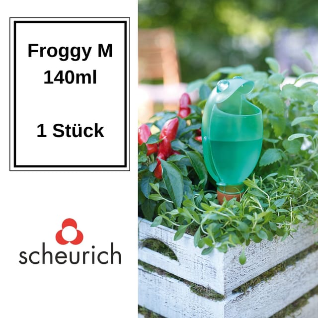 Scheurich - Bewässerungssystem Froggy m 1x Grün 140 ml Vol. Wasserspender Wasserspender Froggy m 140 ml