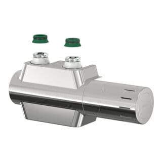 Variodesign chrom Einrohrventilhahnblock-Set mit Bypass Durchgang/Eck li/re umbaubar F12165 - Simplex