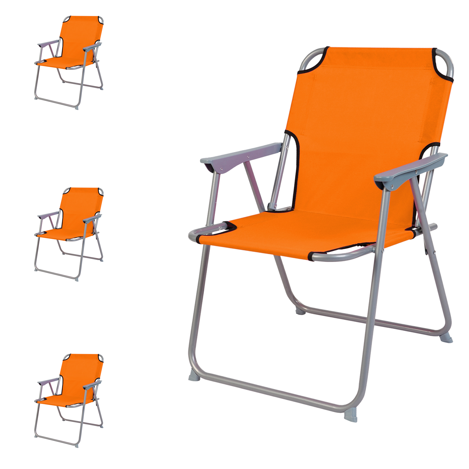 4 Stück Garten / Campingstuhl Oxfort Orange-mpo2600o-4