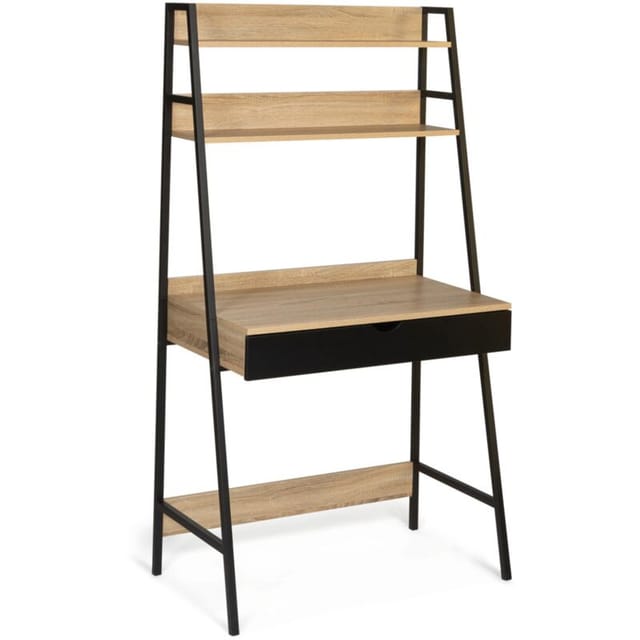 Idmarket - Schreibtisch Regal 1 Schublade schwarz boston Industriedesign