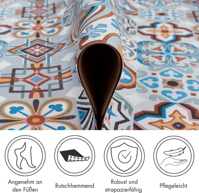 Küchenläufer Marrakesch blau-grau, 50 x 150 cm - Andiamo
