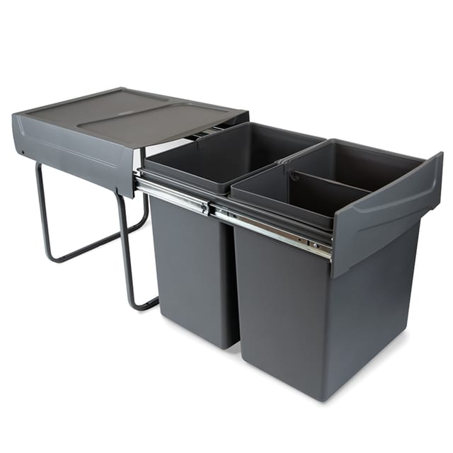 8199423] Poubelle de recyclage Emuca 8199423 plastique 40L gris anthracite