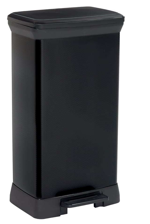 Curver - Deco bin 50L Pedal-Abfalleimer, 39 x 29 x 73 cm, Schwarz (187178)