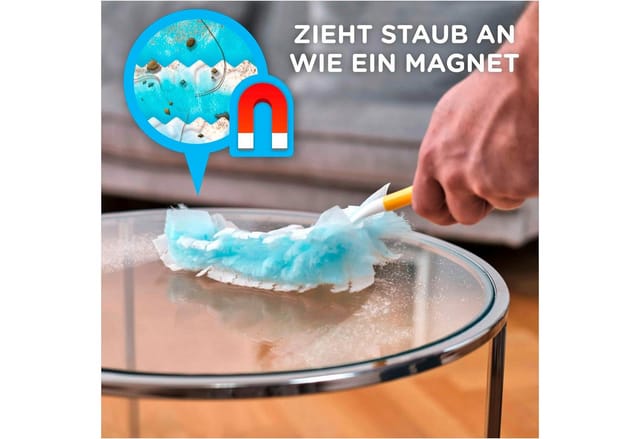 Swiffer Staubmagnet Starterset (Griff + 7 Tücher), Staubwischer, gelb