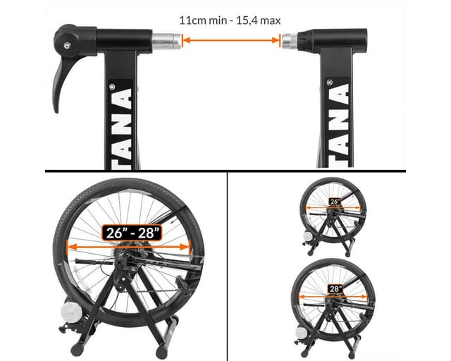 Rollentrainer 6 Gänge 26 - 28 Zoll 150 kg belastbar Geräuscharm Stahl Klappbar Schaltung Fahrradtrainer Heimtrainer zuhause Indoor Fahrrad - Sportana