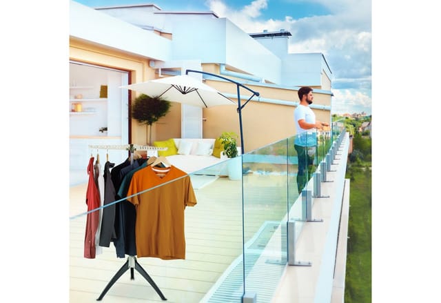 Relaxdays - Hemden Wäscheständer, für 33 Kleiderbügel, klappbar, platzsparend, Bügelwäscheständer hbt: 128x66x66 cm, weiß