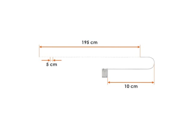 Draht Lichterkette 195 cm mit 40 led und 8 Leuchtfunktionen - warm weiß - Garten Deko Beleuchtung Außen Innen Batterie betrieben mit Timer