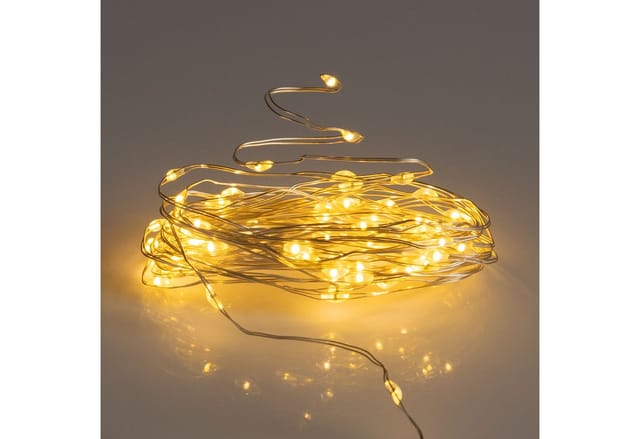 Draht Lichterkette 795 cm mit 160 led und 8 Leuchtfunktionen - warm weiß - Garten Deko Beleuchtung Außen Innen Batterie betrieben mit Timer