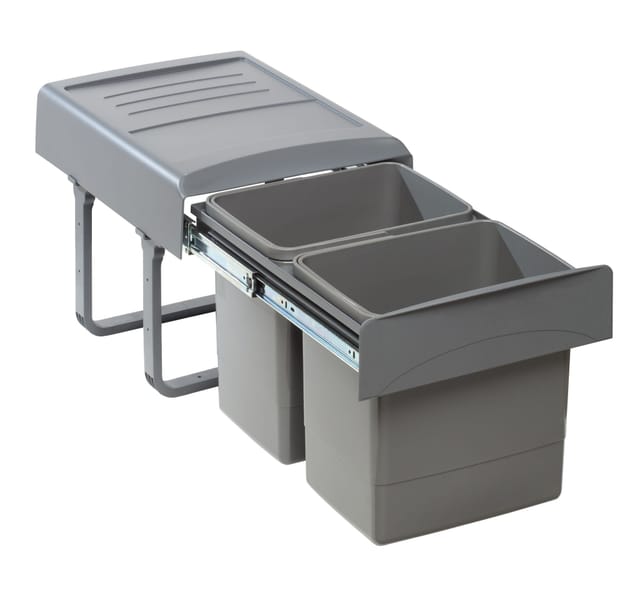 Victory - mega Einbau-Abfallsammler - Orion grey, 2 x 15 Liter, Vollauszug