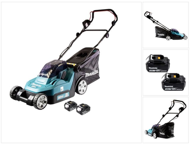 Dlm 382 F2 Akku Rasenmäher 36 v ( 2x 18 v ) 38 cm 40 l + 2x Akku 3,0 Ah - ohne Ladegerät - Makita