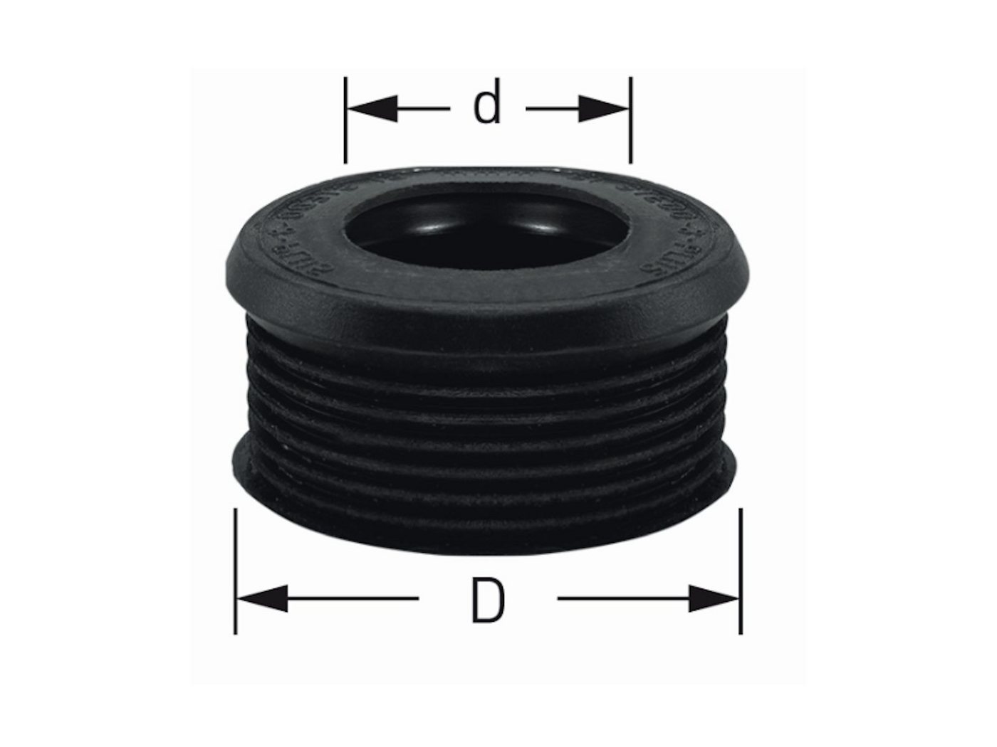 Euro WC-Spülrohrverbinder ø 55 mm für Spülkasten schwarz - Stedo Bild 3