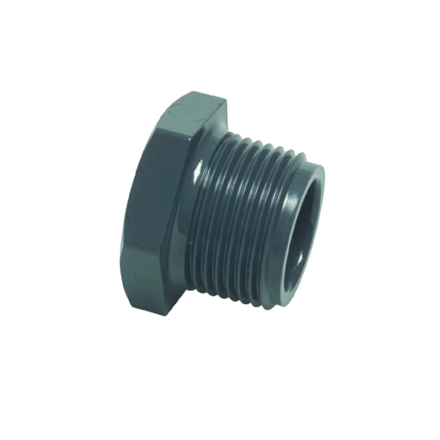 Gewindestopfen pvc-u, 1 1/4 Zoll ag, 10 bar, grau - Profec
