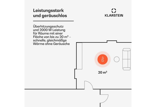 Bornholm Smart Konvektions-heizgerät 2000w Wifi Led-display Timer Ip24 Standgerät Wandinstallation - Klarstein