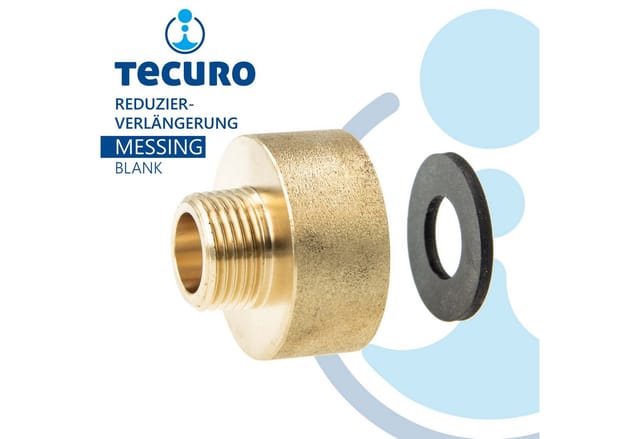 tecuro Red.-Verlängerung Außengewinde G 3/8 x Innengewinde Rp 3/4, zyl. MS-blank CW617N