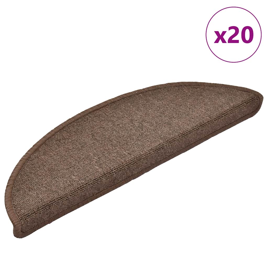 Stufenmatten 20 Stk. 56x17x3 Cm Kaffeebraun Halbrund
